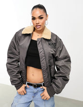Load image into Gallery viewer, Karl Kani retro aviator bomber jacket grey