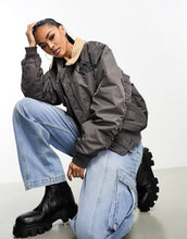 Load image into Gallery viewer, Karl Kani retro aviator bomber jacket grey