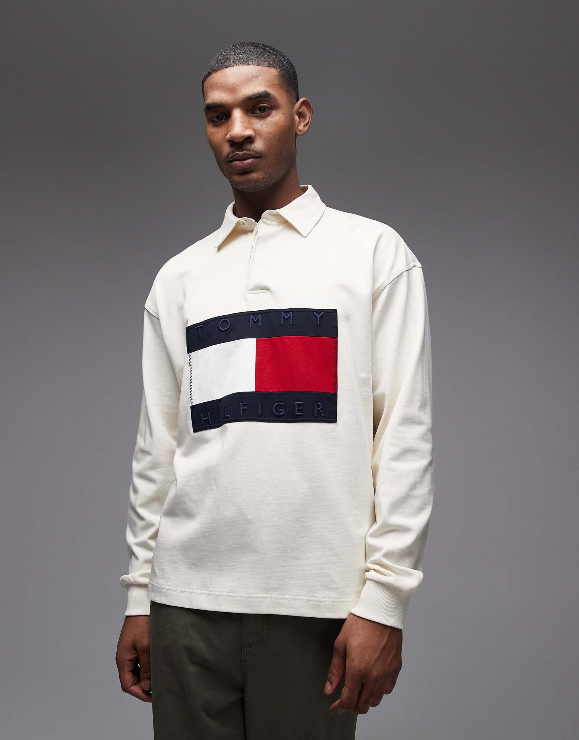 Tommy Hilfiger flag rugby shirt cream