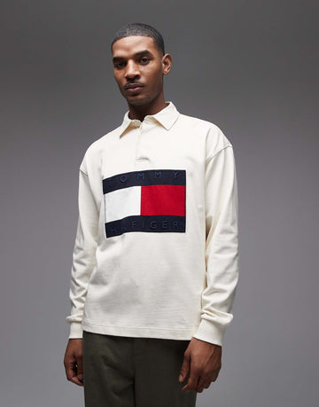 Tommy Hilfiger flag rugby shirt cream