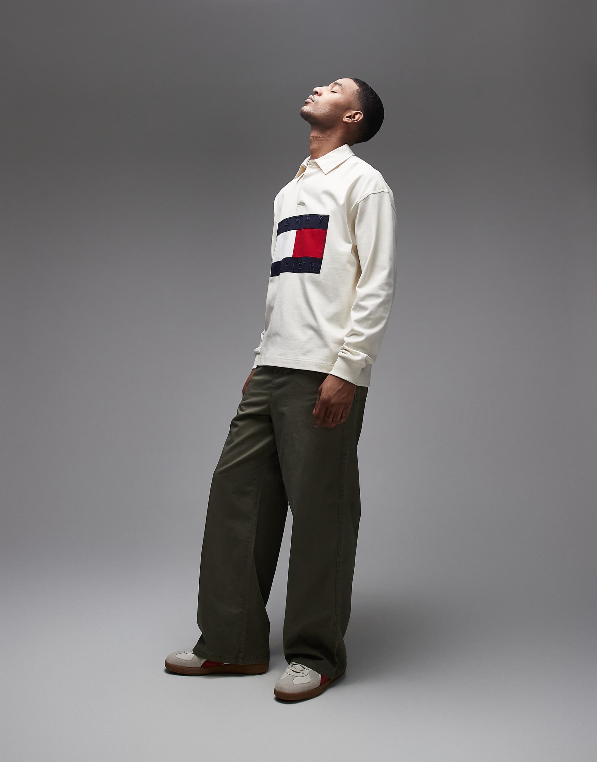 Tommy Hilfiger flag rugby shirt cream