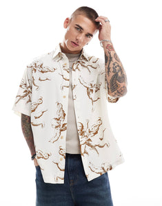 DESIGN oversized shirt cherub neutral