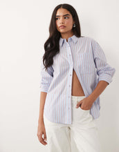 Load image into Gallery viewer, DESIGN classic cotton shirt blue red stripe