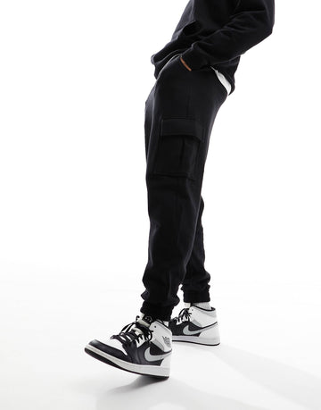 DESIGN tracksuit oversized hoodie joggers black