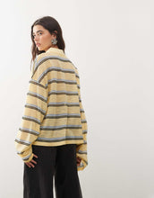 Load image into Gallery viewer, Lioness Rebels sleeve oversized jersey top yellow stripe