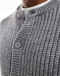 DESIGN oversized boxy knitted grey marl