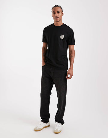 Hugo Boss regular fit back graphic t-shirt black