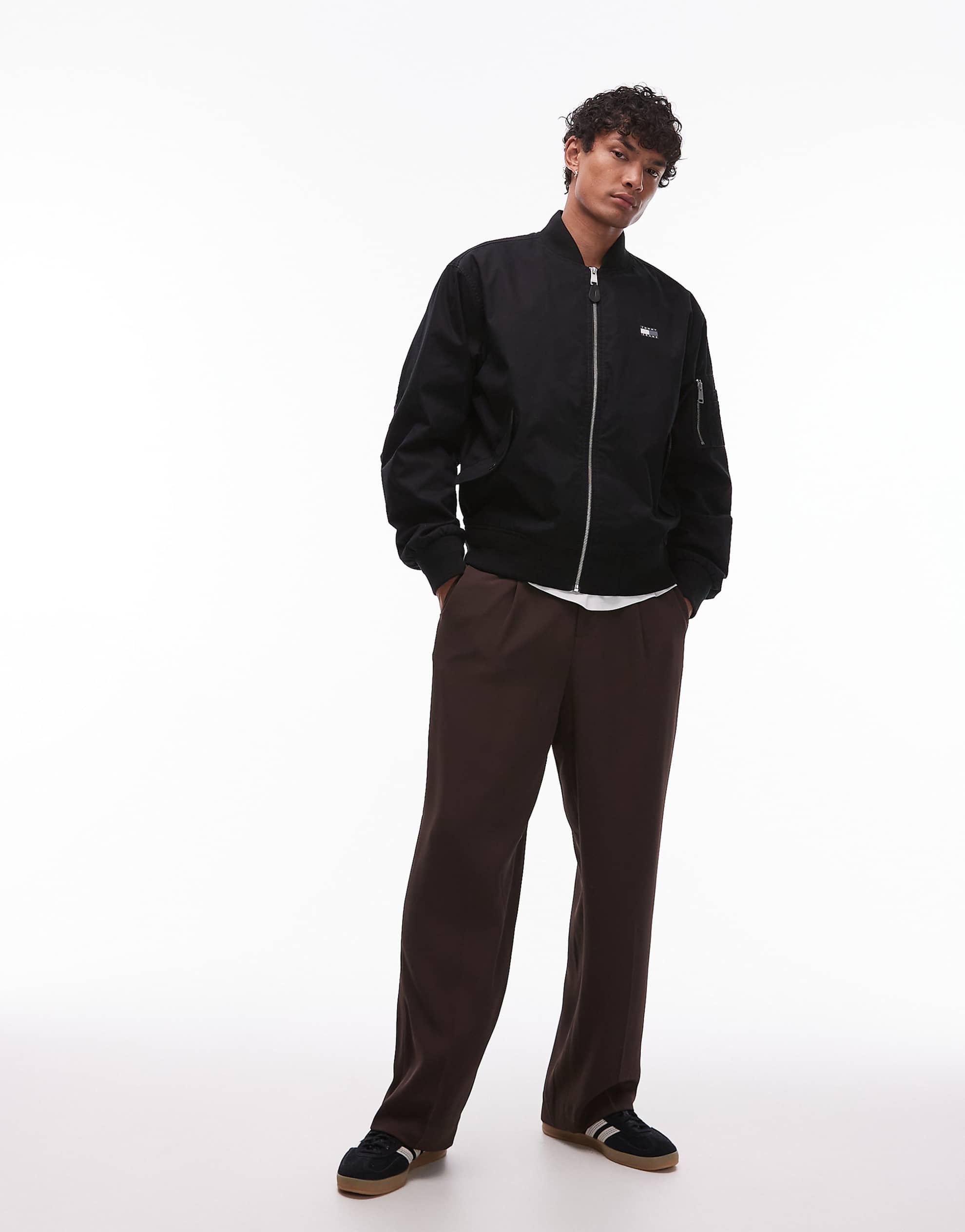 Tommy Jeans cotton bomber jacket black