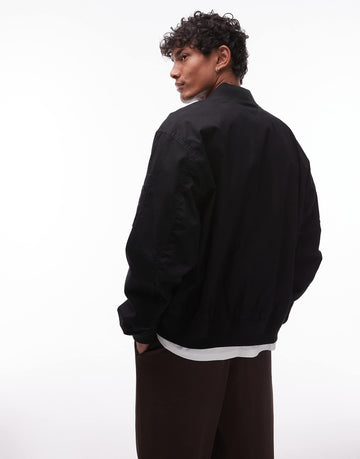 Tommy Jeans cotton bomber jacket black