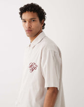 Load image into Gallery viewer, DESIGN boxy oversized stripe shirt chest embroidery off white