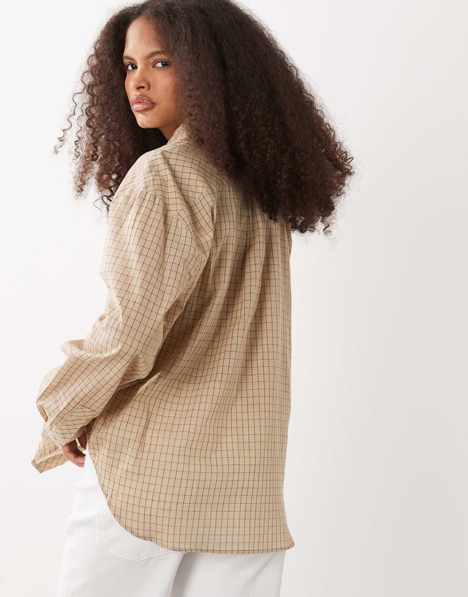 Mango classic shirt brown check