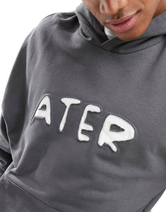 DESIGN oversized hoodie cut out grey