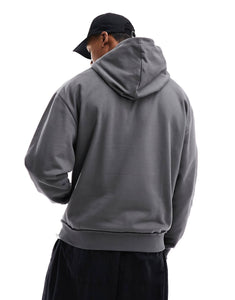 DESIGN oversized hoodie cut out grey