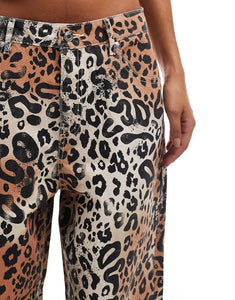 HUGO Red wide leg trousers leopard