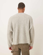 Load image into Gallery viewer, DESIGN super oversized boxy fit knitted fisherman rib jumper grey marl