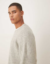 Load image into Gallery viewer, DESIGN super oversized boxy fit knitted fisherman rib jumper grey marl