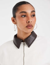 Load image into Gallery viewer, DESIGN zip through cinch jacket ecru canvas