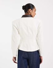 Load image into Gallery viewer, DESIGN zip through cinch jacket ecru canvas