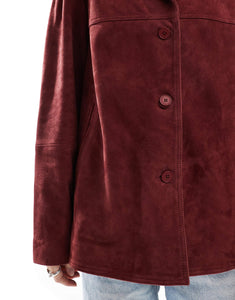 DESIGN real suede 70s jacket red