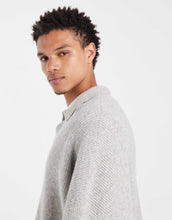 Load image into Gallery viewer, DESIGN super oversized boxy fit knitted fisherman rib notch neck jumper light grey