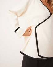 Load image into Gallery viewer, Pretty Lavish contrast tipping knit cardigan cream