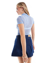 Load image into Gallery viewer, HUGO Blue high neck baby tee blue