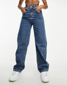 Weekend Collective baggy fit jeans mid blue wash