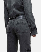 Load image into Gallery viewer, Good For Nothing co-ord jeans &amp; denim jacket black acid wash