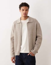 Load image into Gallery viewer, ARKET oversized cardigan zip front beige