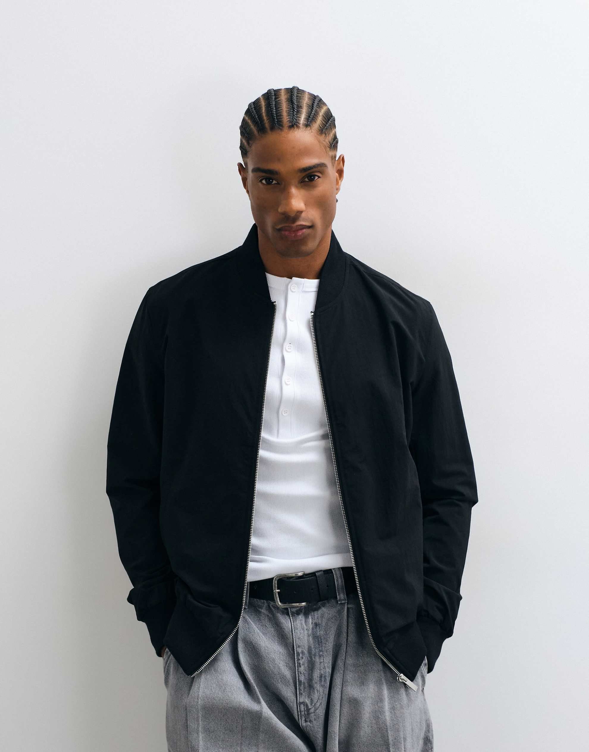 CAPO regular fit bomber jacket black