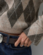 Load image into Gallery viewer, ONLY long sleeve argyle knit jumper beige