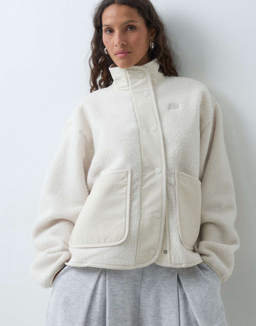 New Balance high pile fleece jacket beige