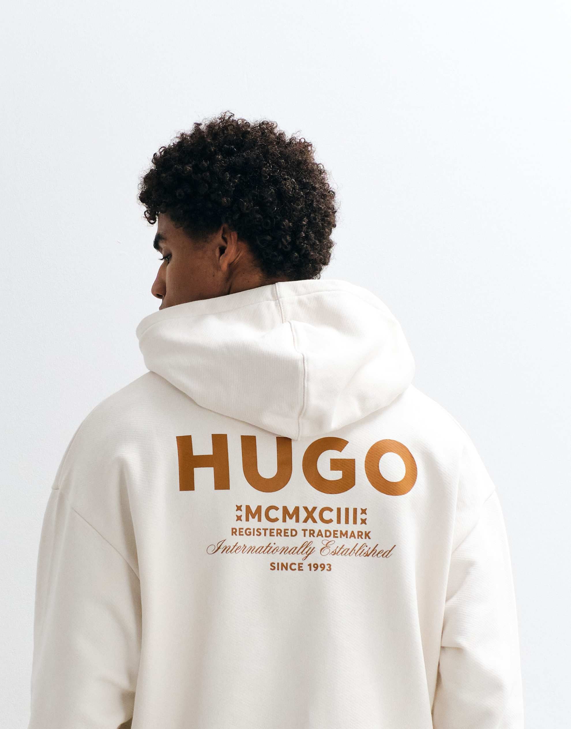 HUGO Blue Nazardo co-ord hoodie ecru