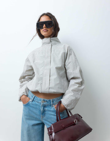 Supre rikki track jacket brown check