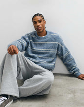 Load image into Gallery viewer, DESIGN oversized knitted brushed stripe jumper blue