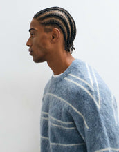 Load image into Gallery viewer, DESIGN oversized knitted brushed stripe jumper blue