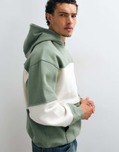 Load image into Gallery viewer, DESIGN oversized panelled hoodie raw edge khaki