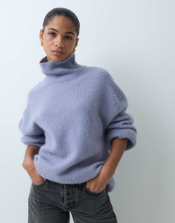 ARKET super soft alpaca wool relaxed jumper lilac