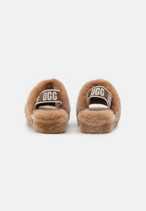 UGG FLUFF YEAH Slide Slippers Brown