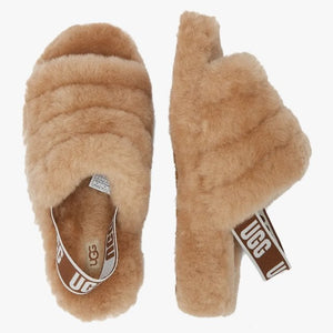 UGG FLUFF YEAH Slide Slippers Brown