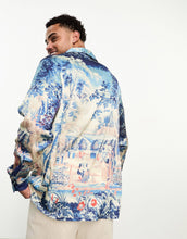 Load image into Gallery viewer, DESIGN relaxed revere satin shirt placement