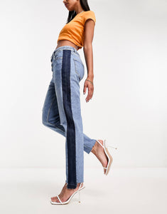 BOSS Ruth panelled jeans jeans mid blue