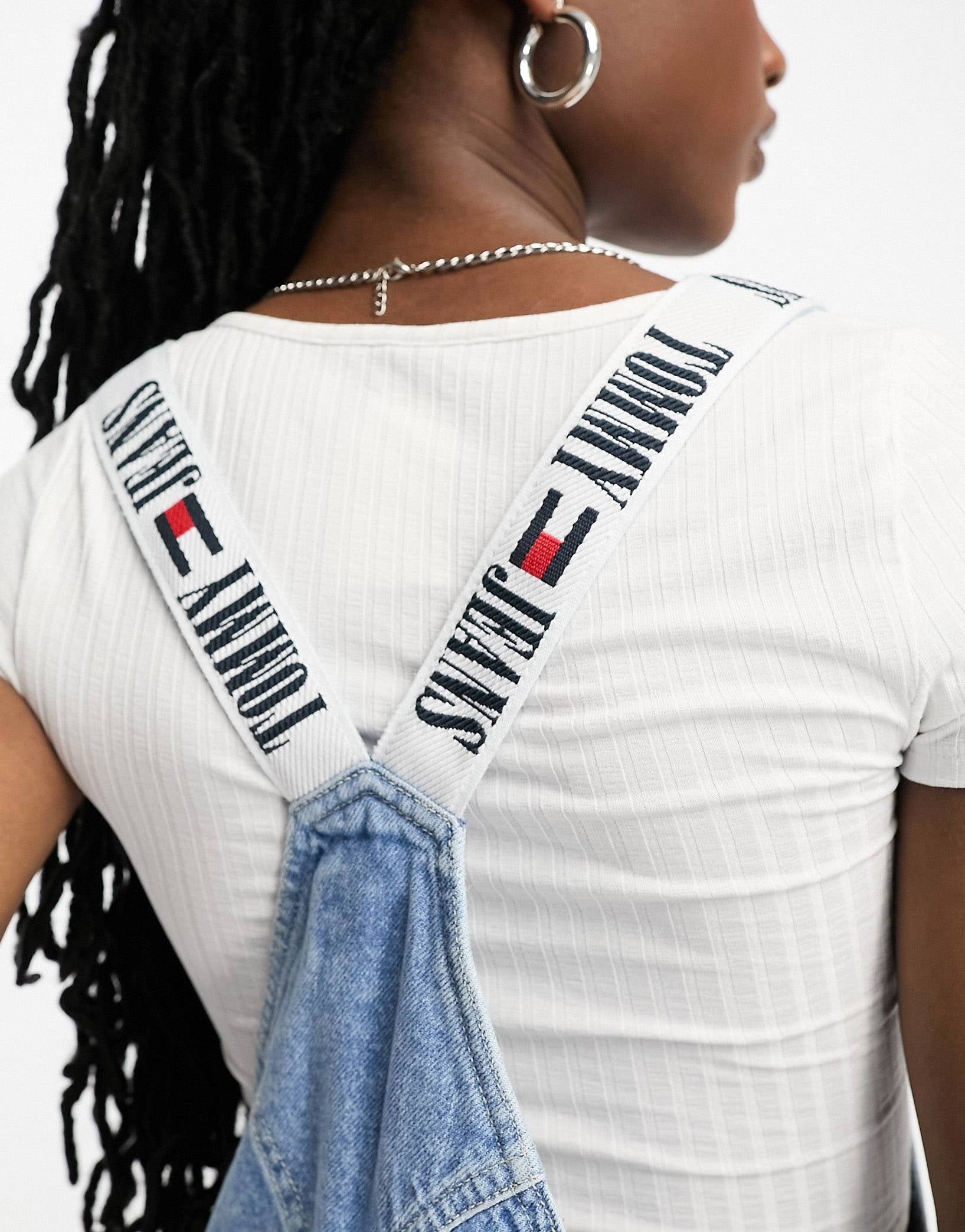 Tommy Jeans denim dungaree dress blue