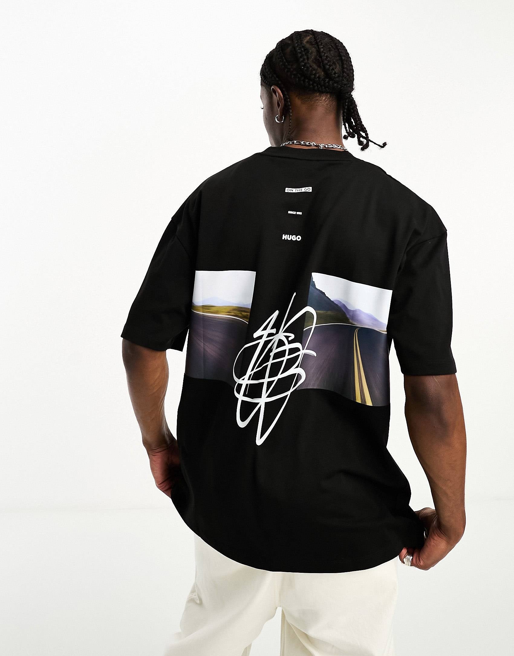 HUGO Denevada relaxed fit t-shirt black