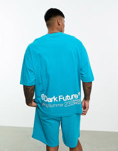 Dark Future oversized t-shirt blue