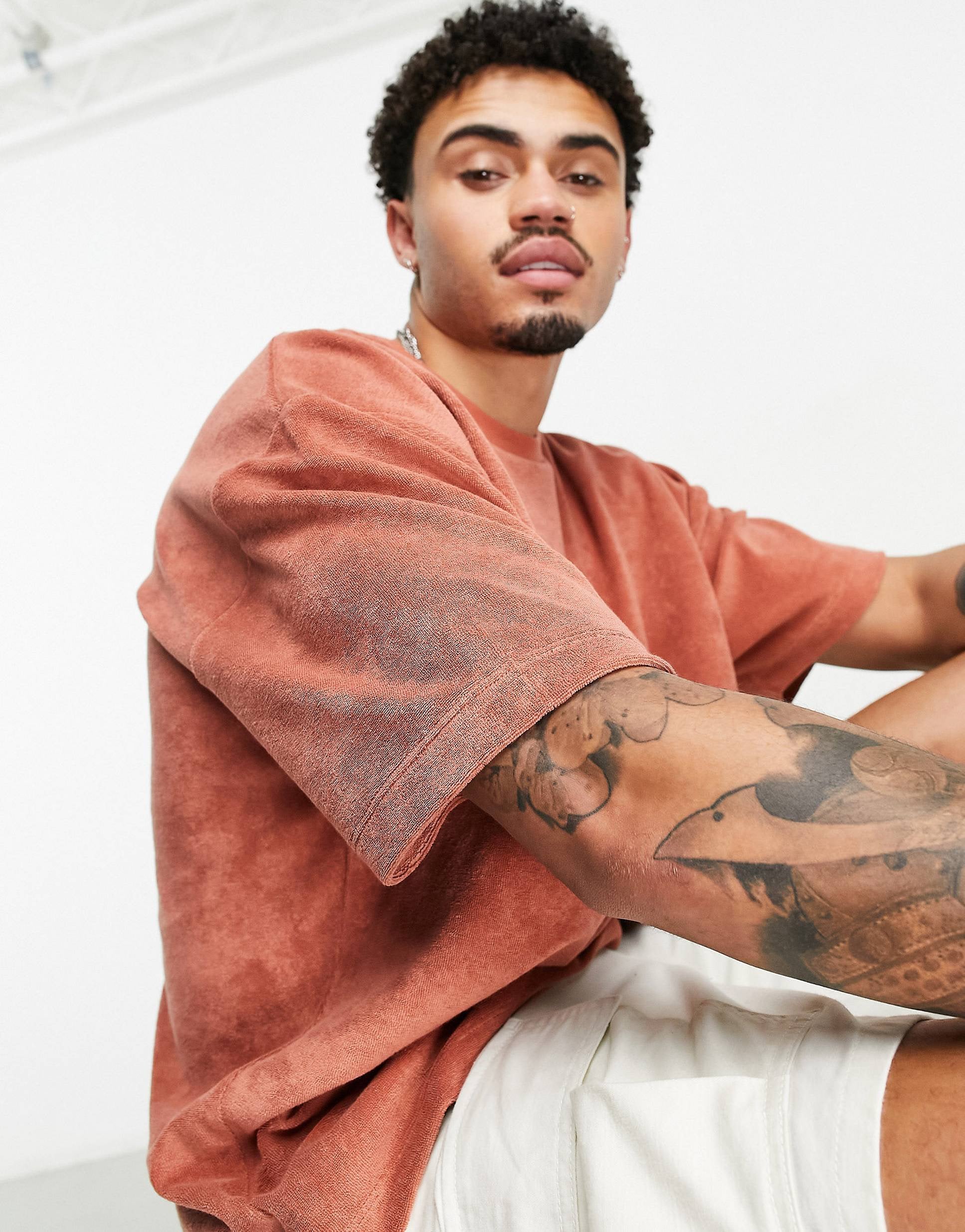 DESIGN oversized t-shirt tan towelling