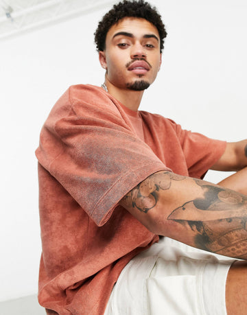 DESIGN oversized t-shirt tan towelling