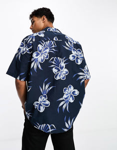 Selected Homme shirt navy floral print