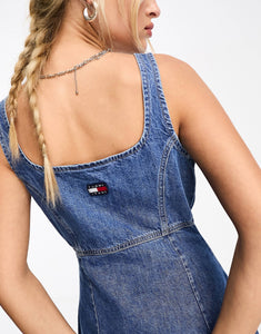 Tommy Jeans slim denim dress mid wash