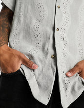 Load image into Gallery viewer, DESIGN relaxed revere shirt grey wave texture